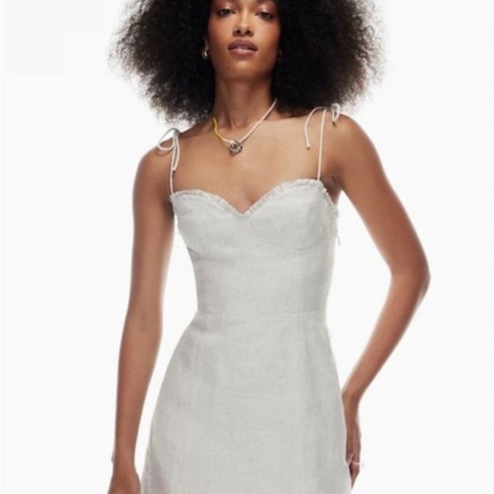 Aritzia Wilfred Seafoam Green Linen Midi - Size 6